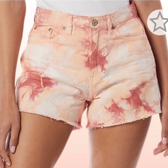 UNIONBAY Callie High Rise Tie Dye Pink Orange‎ Shorts Junior Size 11 - Picture 1 of 15